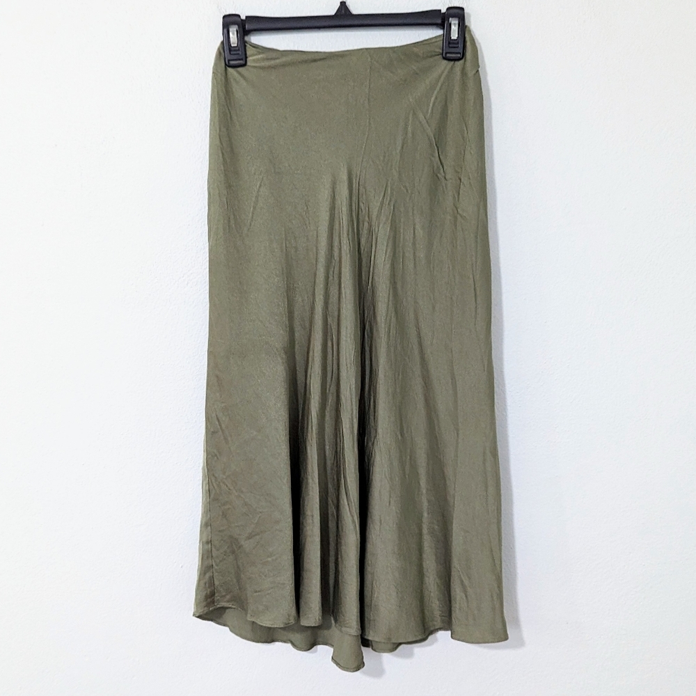 & Other Stories Olive Green Midi Skirt